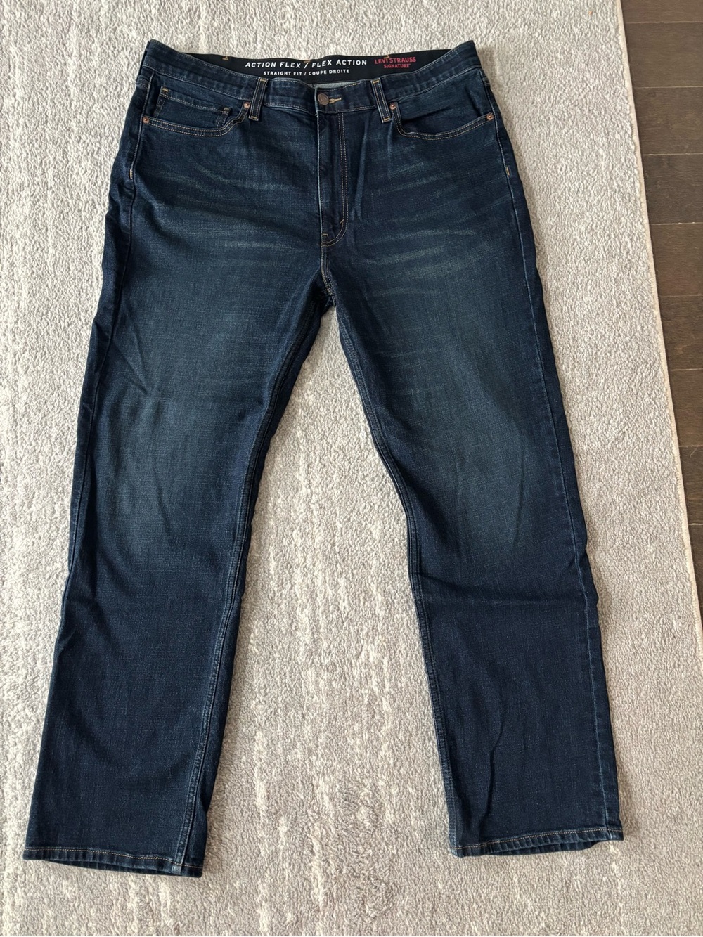 Levi's Signature Action Flex Men's Dark Blue Straight Jeans 40 x 32